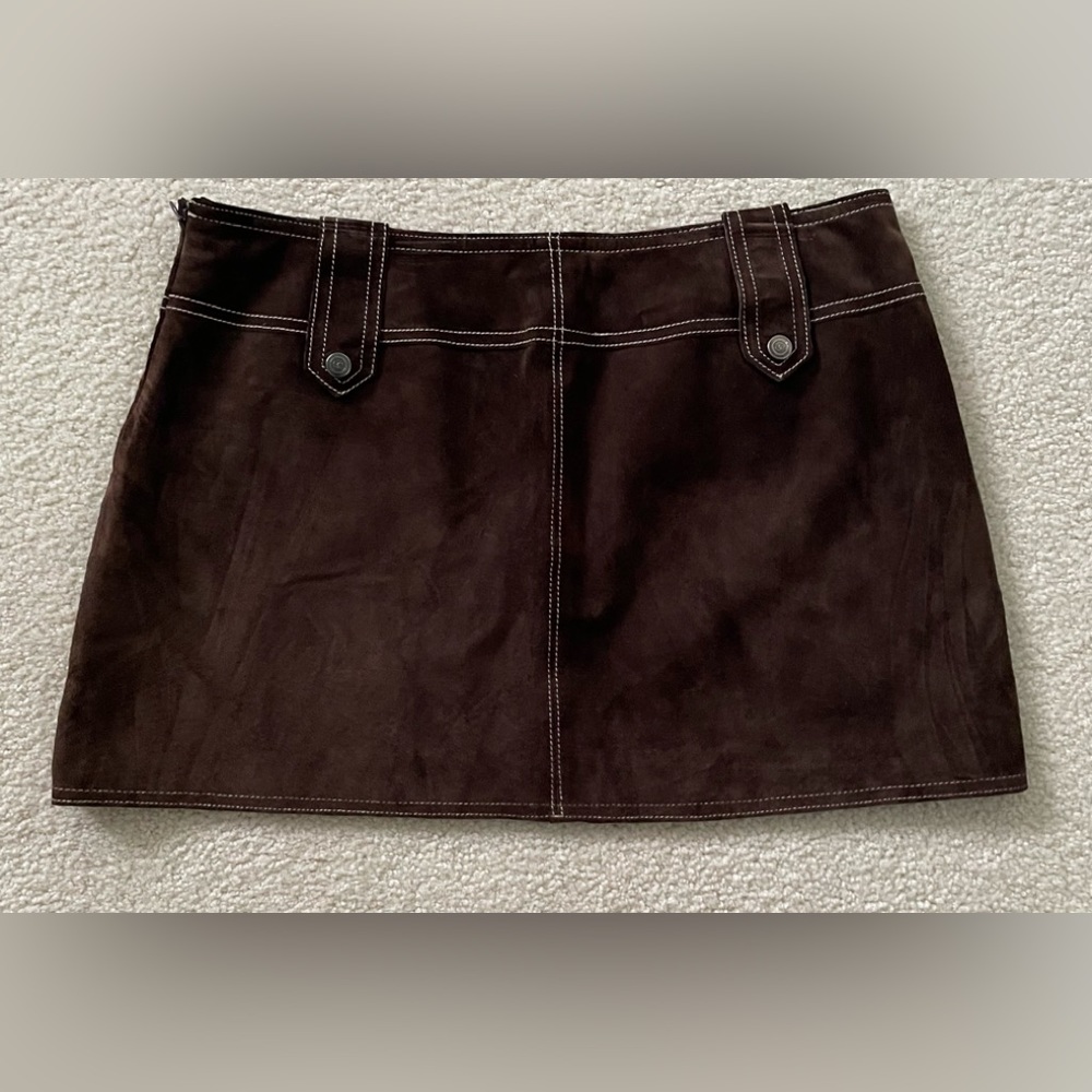 Brown suede skirt